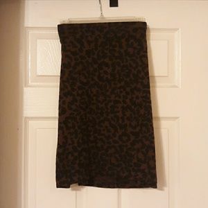 Knit Leopard Print Mini Skirt